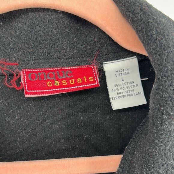 Onque Casuals Ugly Christmas Black&Red Cardigan Sweater w/Festive Designs SzL - Picture 4 of 12